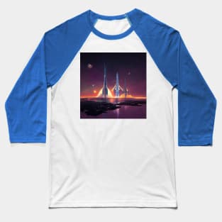 Interplanetary Spaceport Baseball T-Shirt